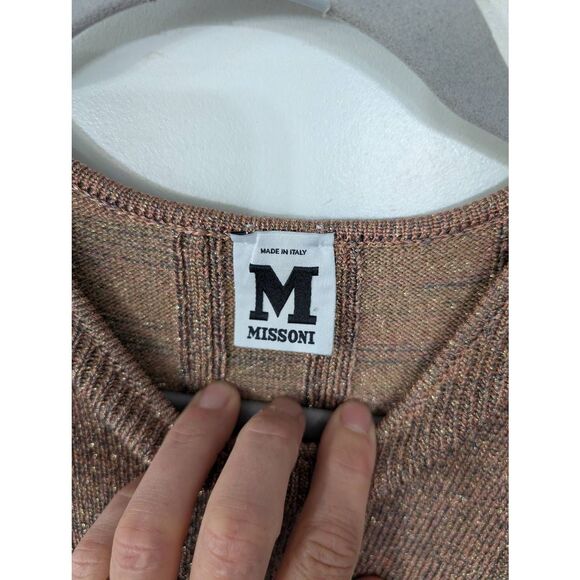 M Missoni Multicolor Lurex Knit Chevron Pattern Sleeveless Skater Dress‎ X-Small - Picture 3 of 6